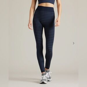 RHONE Houndstooth Seamless Base Legging Navy Bule
